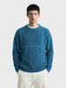 Men's Teal Oversized Fit Solid Casual Sweater