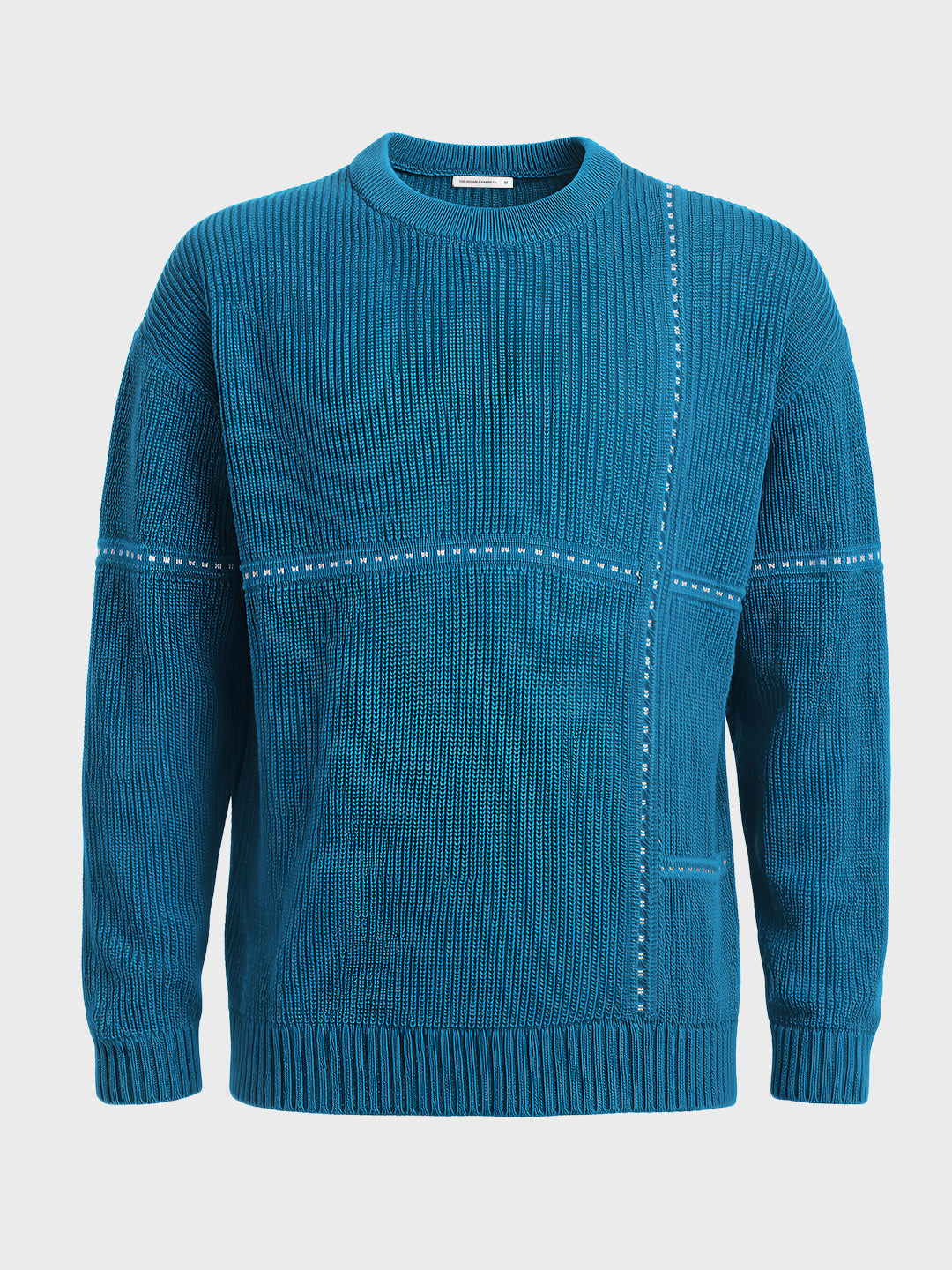 Men's Teal Oversized Fit Solid Casual Sweater