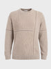 Men's Beige Oversized Fit Solid Casual Sweater