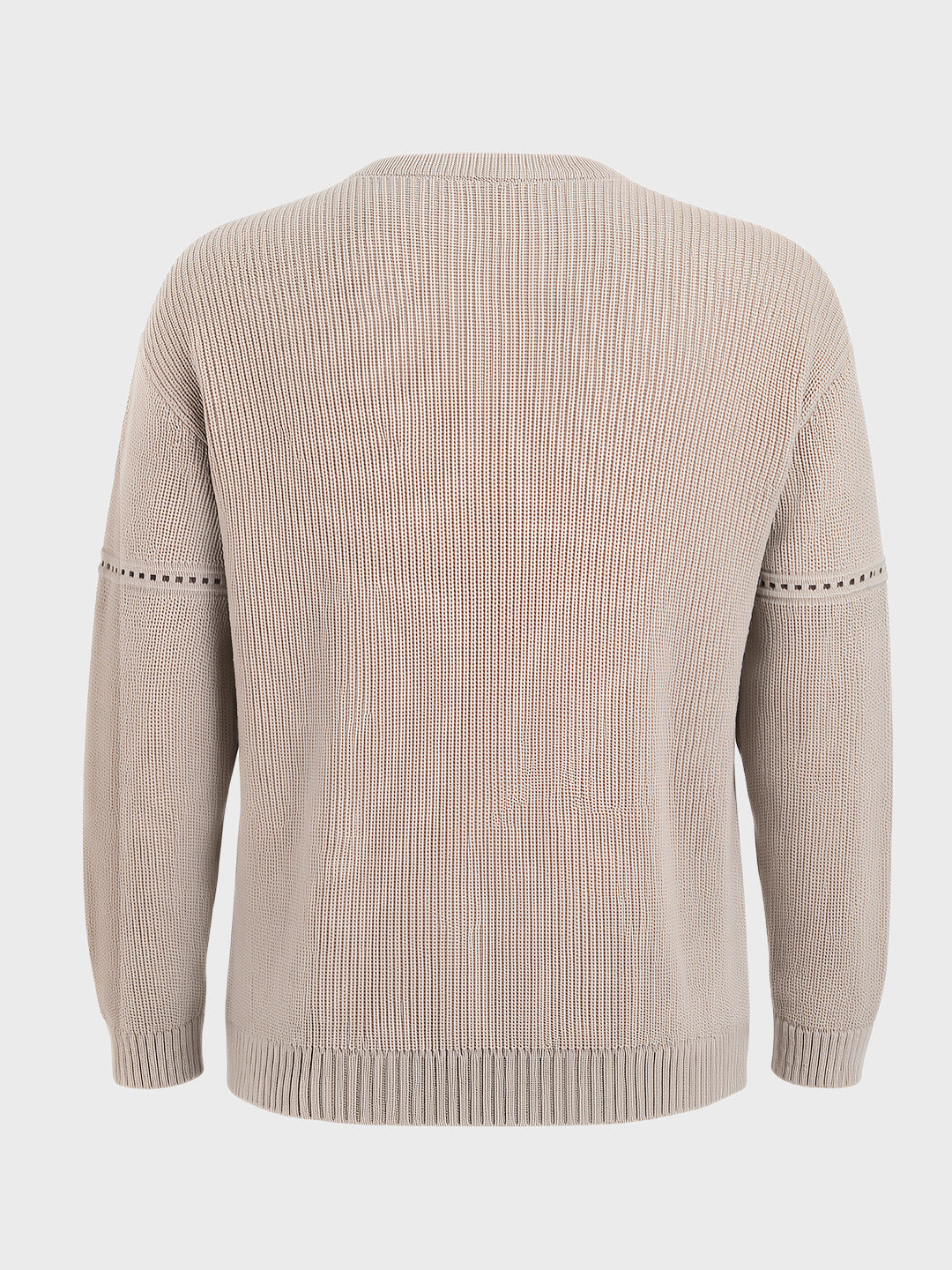Men's Beige Oversized Fit Solid Casual Sweater