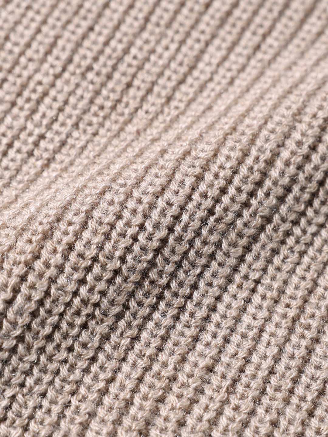 Men's Beige Oversized Fit Solid Casual Sweater