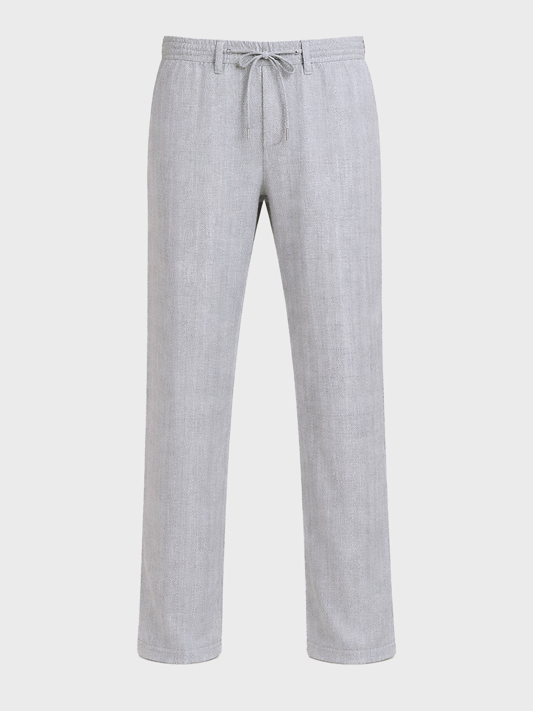 Men's Grey Relaxed Fit Solid Casual Trousers