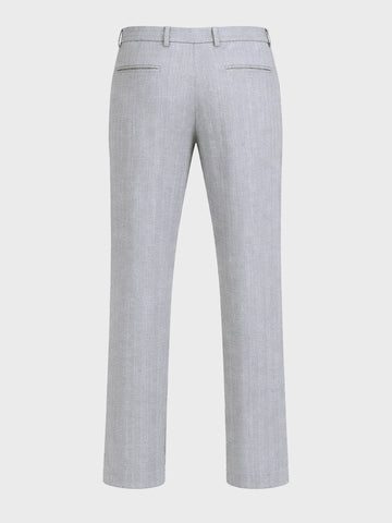 Men's Grey Relaxed Fit Solid Casual Trousers