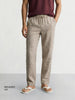Men's Brown Relaxed Fit Solid Casual Trousers
