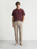 Men's Brown Relaxed Fit Solid Casual Trousers