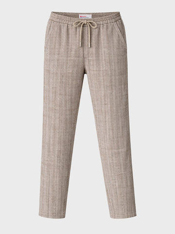 Men's Brown Relaxed Fit Solid Casual Trousers