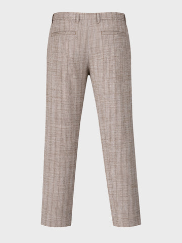 Men's Brown Relaxed Fit Solid Casual Trousers