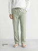 Men's Green Relaxed Fit Solid Casual Trousers