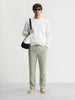 Men's Green Relaxed Fit Solid Casual Trousers