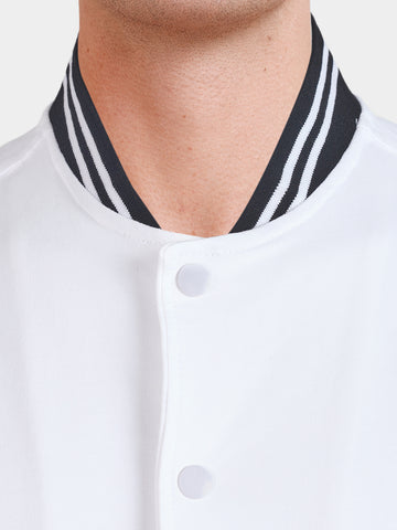 Men's White Boxy Fit Embroided Casual Shirt