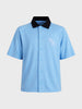Men's Blue Boxy Fit Embroided Casual Shirt