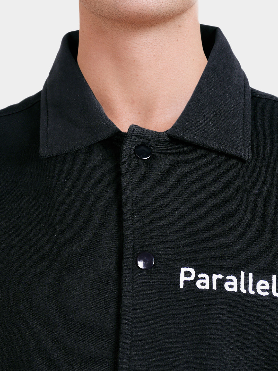 Men's Black Boxy Fit Embroided Casual Shirt