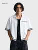 Men's White Boxy Fit Embroided Casual Shirt