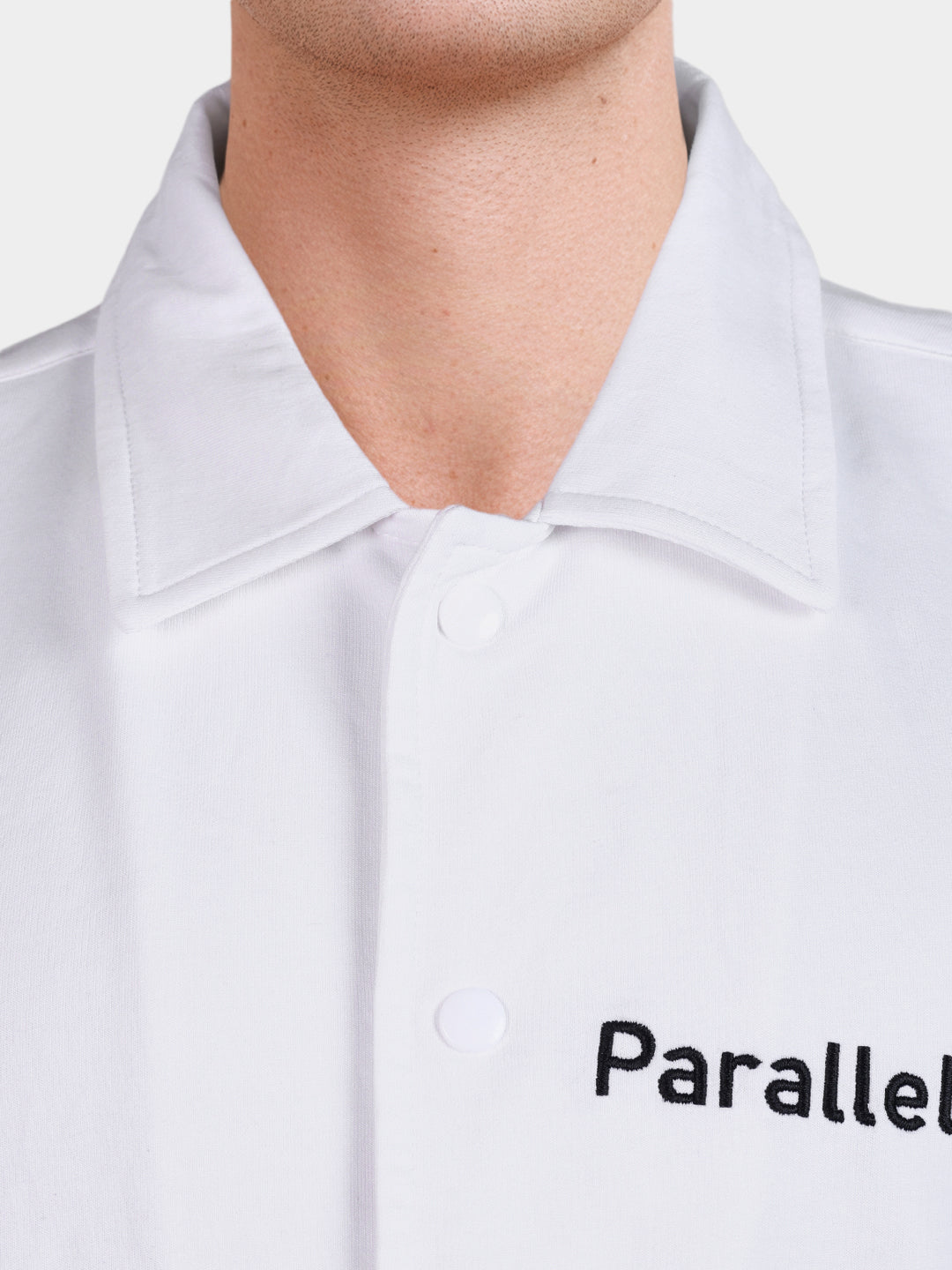 Men's White Boxy Fit Embroided Casual Shirt