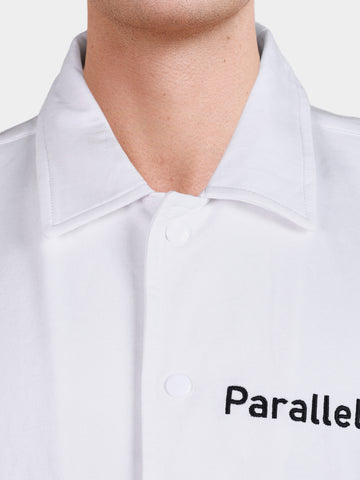 Men's White Boxy Fit Embroided Casual Shirt