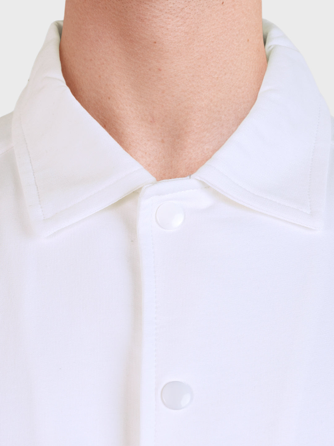 Men's White Boxy Fit Embroided Casual Shirt