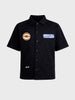Men's Black Boxy Fit Embroided Casual Shirt