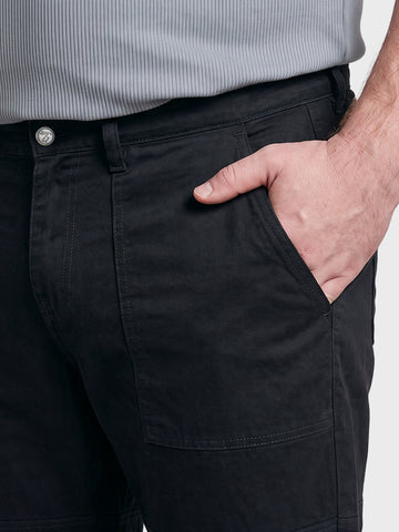 Men's Black Regular Tapered Fit Solid The Eternity Series Jeans