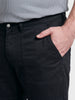 Men's Black Regular Tapered Fit Solid The Eternity Series Jeans
