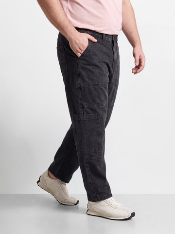 Men's Black Regular Tapered Fit Solid The Eternity Series Jeans