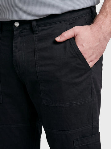 Men's Black Regular Tapered Fit Solid The Eternity Series Jeans