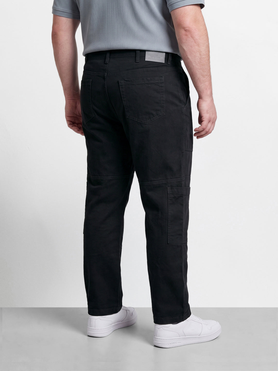 Men's Black Regular Tapered Fit Solid The Eternity Series Jeans