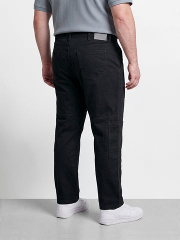 Men's Black Regular Tapered Fit Solid The Eternity Series Jeans