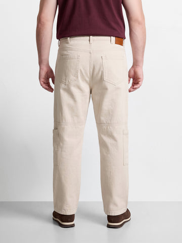 Men's White Regular Tapered Fit Solid The Eternity Series Jeans