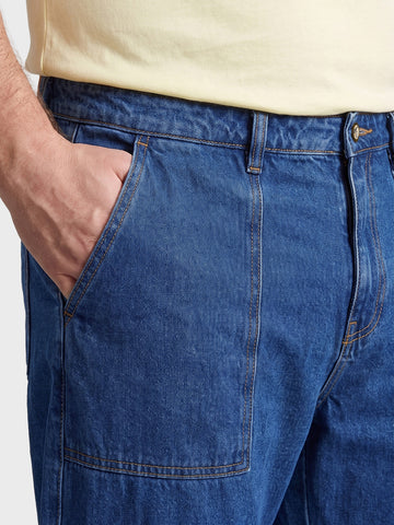 Men's Blue Regular Tapered Fit Solid The Eternity Series Jeans