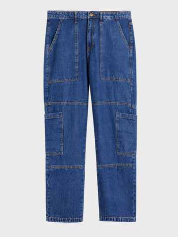 Men's Blue Regular Tapered Fit Solid The Eternity Series Jeans