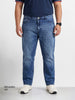 Men's Blue Relaxed Fit Solid Casual Jeans
