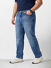 Men's Blue Relaxed Fit Solid Casual Jeans
