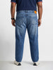 Men's Blue Relaxed Fit Solid Casual Jeans