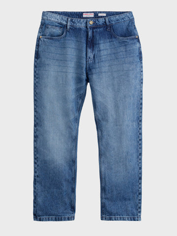 Men's Blue Relaxed Fit Solid Casual Jeans