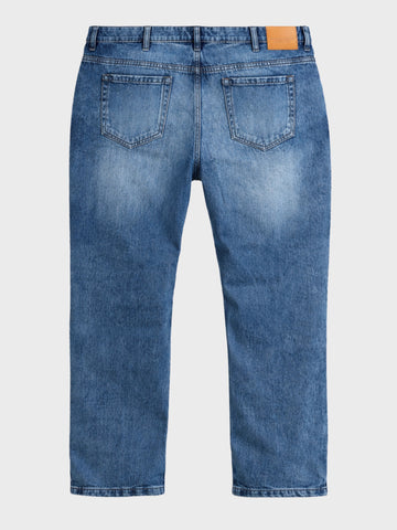 Men's Blue Relaxed Fit Solid Casual Jeans