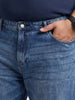 Men's Blue Relaxed Fit Solid Casual Jeans