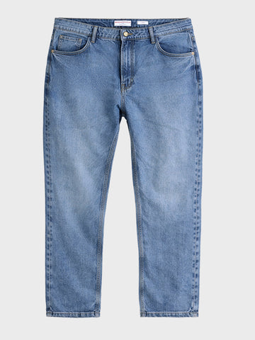 Men's Blue Relaxed Fit Solid Casual Jeans