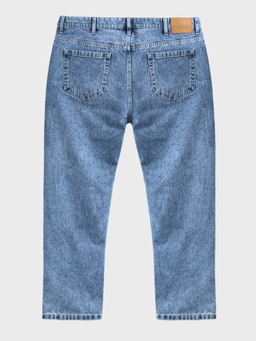 Men's Blue Relaxed Fit Solid Casual Jeans