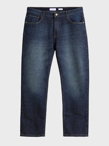 Men's Blue Relaxed Fit Solid Casual Jeans