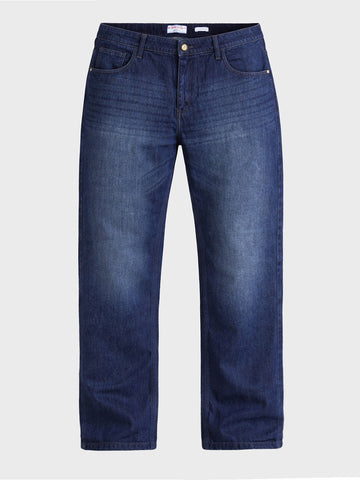 Men's Blue Relaxed Fit Solid Casual Jeans