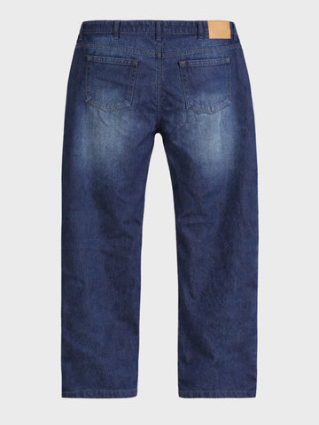 Men's Blue Relaxed Fit Solid Casual Jeans