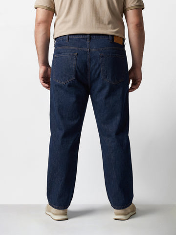 Men's Blue Relaxed Fit Solid Casual Jeans