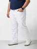 Men's White Relaxed Fit Solid Casual Jeans