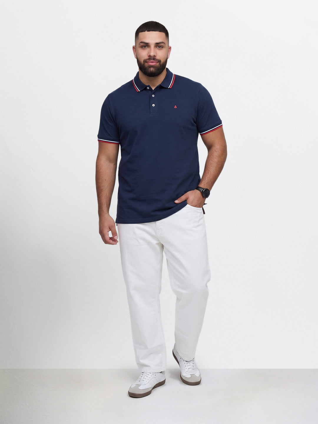 Men's White Relaxed Fit Solid Casual Jeans