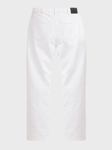 Men's White Relaxed Fit Solid Casual Jeans