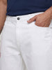 Men's White Relaxed Fit Solid Casual Jeans