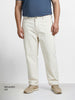 Men's White Relaxed Fit Solid Casual Jeans