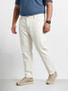 Men's White Relaxed Fit Solid Casual Jeans