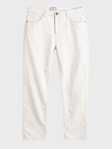 Men's White Relaxed Fit Solid Casual Jeans
