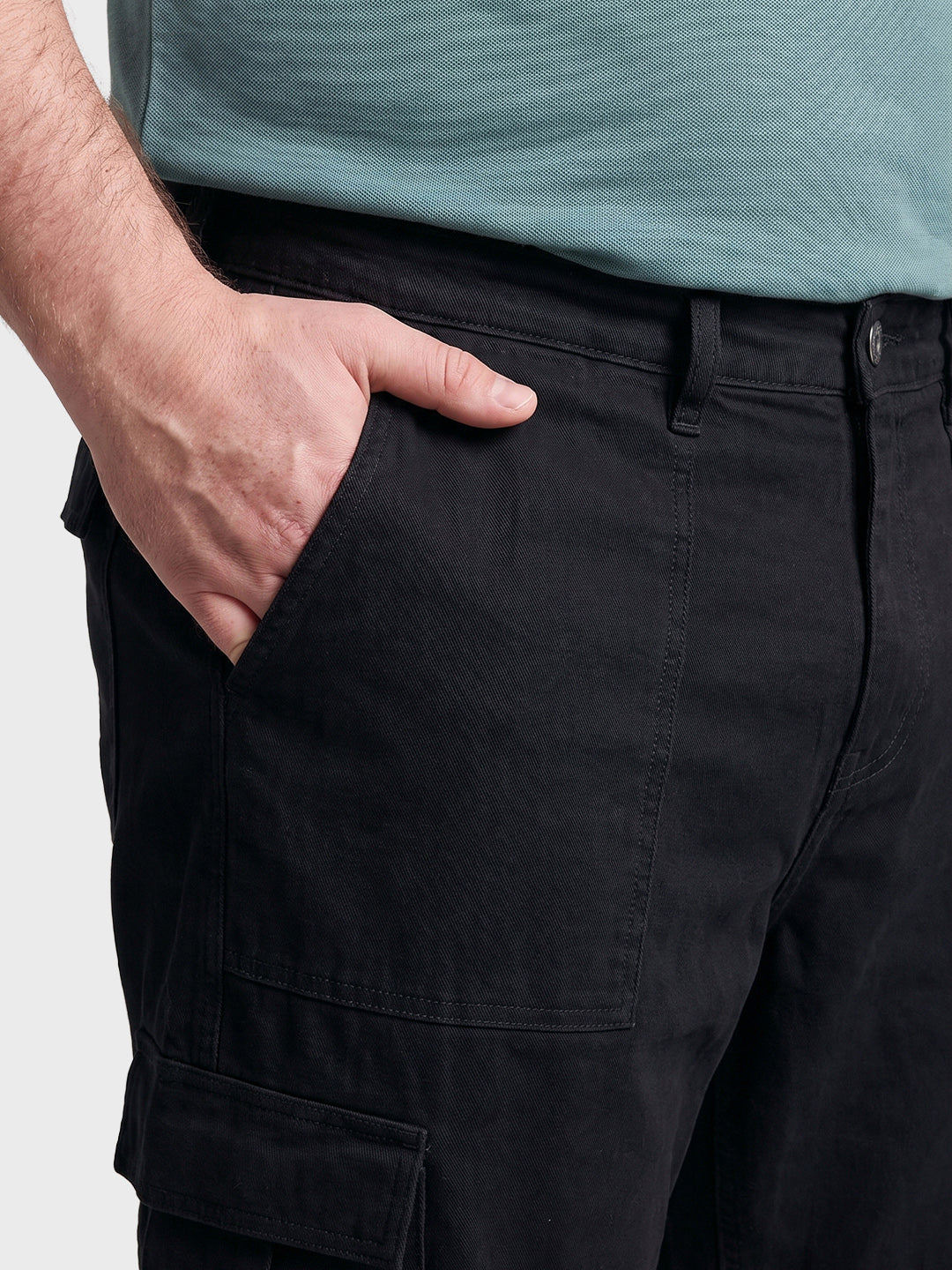 Men's Black Relaxed Fit Solid The Eternity Series Jeans